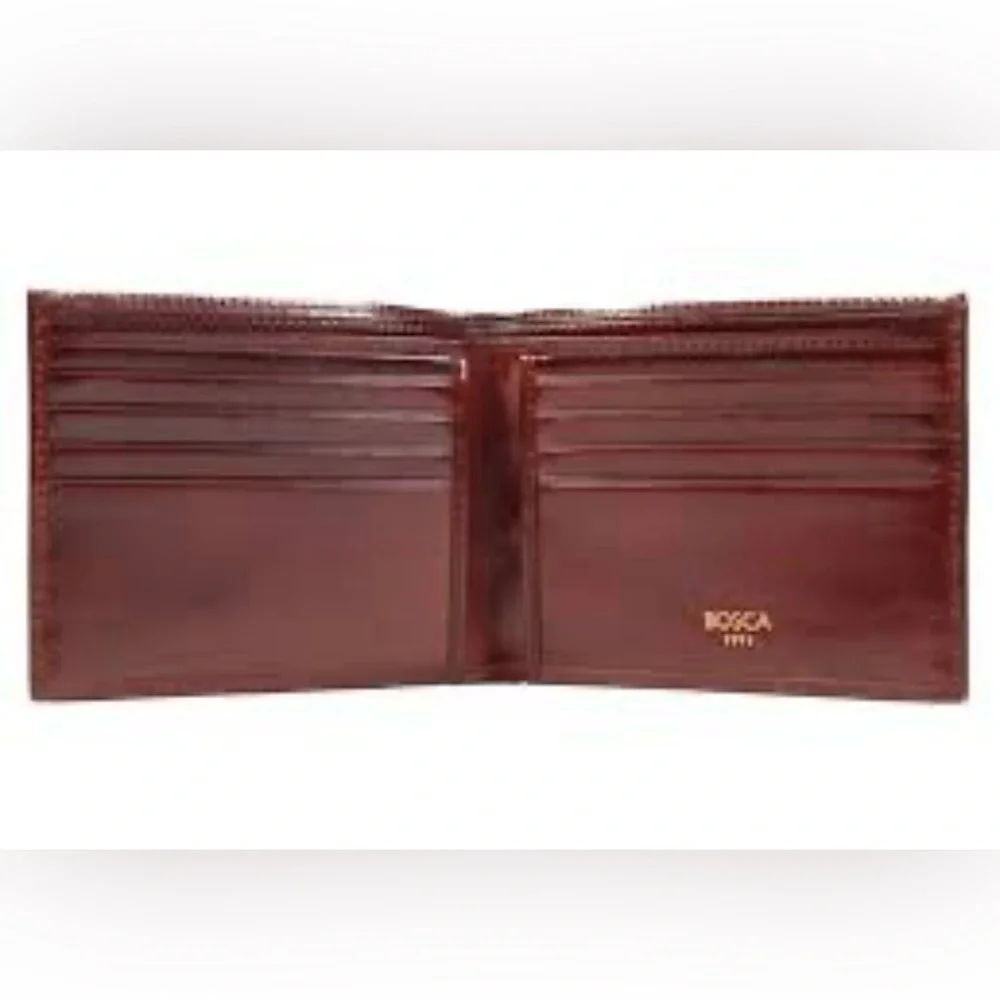 Bosca Leather Card Holde -BOSCA $185 DOLCE ITALIA Italian Made Color: Dark Brown